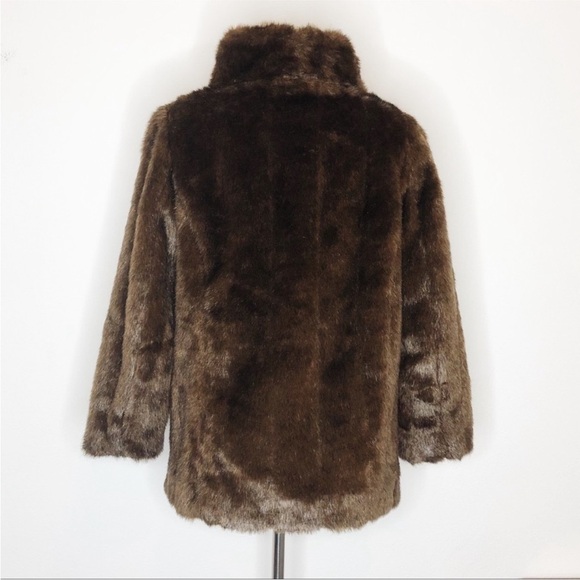 Banana Republic Brown Faux Fur Pullover Jacket with Pockets - Picture 9 of 16